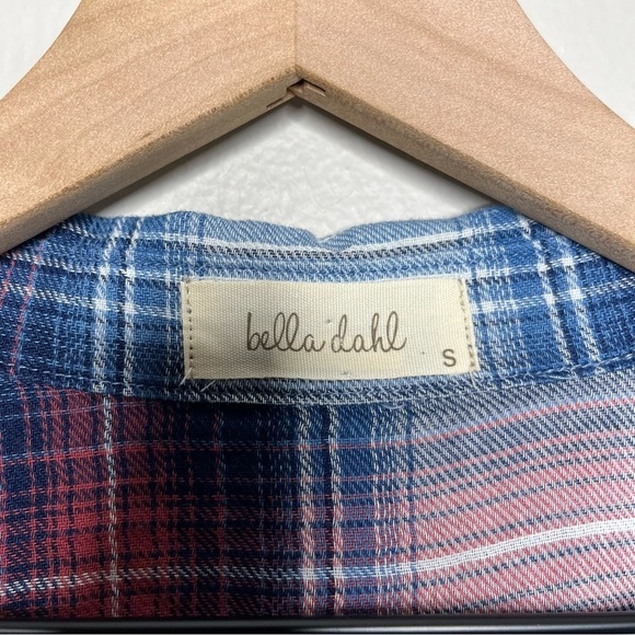 Bella Dahl Women Button‎ Down Shirt Small Lightweight Plaid Frayed him July 4 - Picture 4 of 11